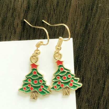 Christmas-themed alloy earrings