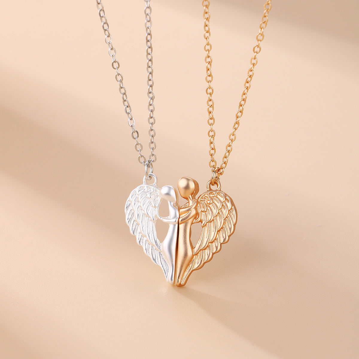 💞 Magnet Angel & Devil Wings Love Pendant Necklace