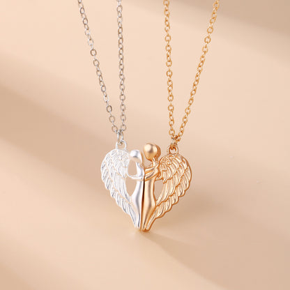 💞 Magnet Angel & Devil Wings Love Pendant Necklace