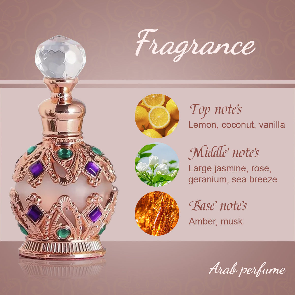 Non‑Alcoholic Perfume – Fresh Floral Fruit Essential Oil, Long‑Lasting