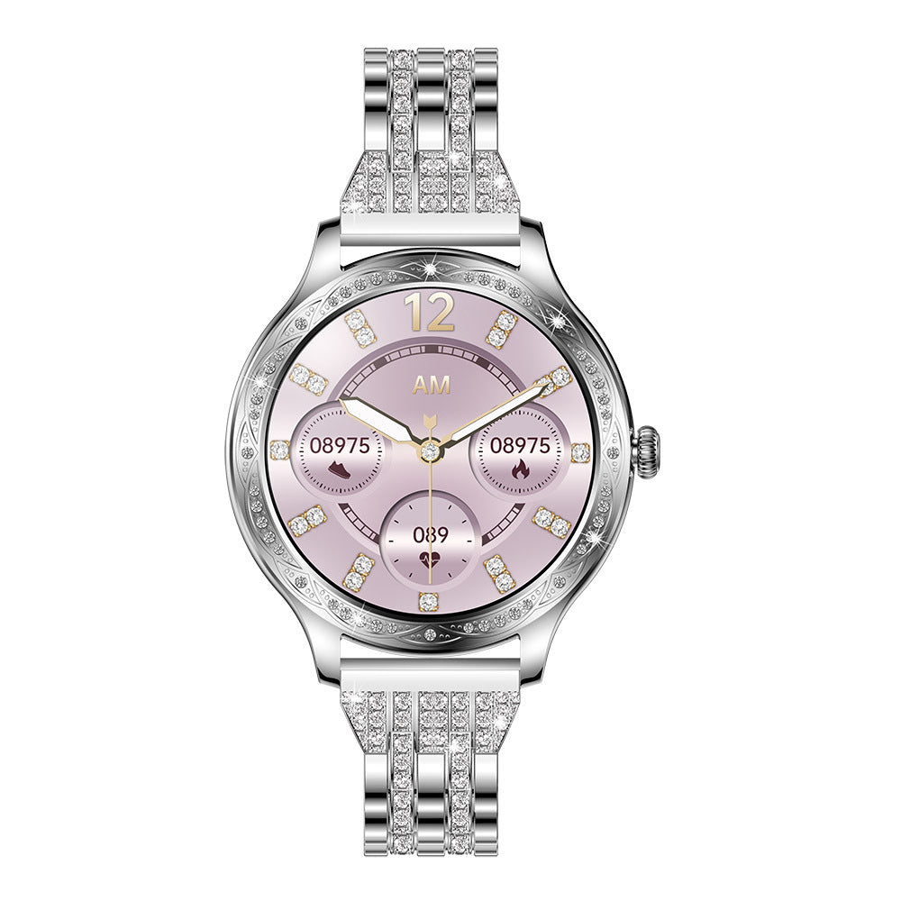 Montre connectée AK60 pour femme – Écran HD 1,27", résolution 360°, appels Bluetooth, design élégant et fonctionnel