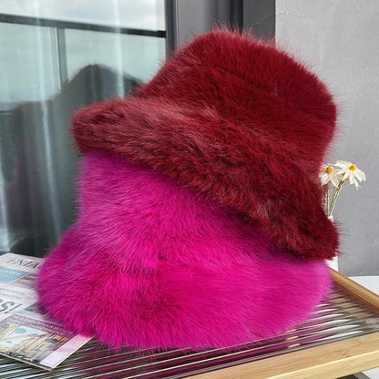 Women's Faux Fur Winter Bucket Hat