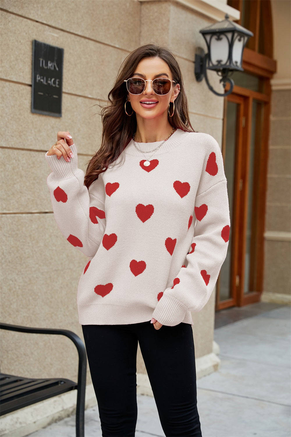 Winter Valentine’s Love Pullover – Women’s Loose Fit Sweater