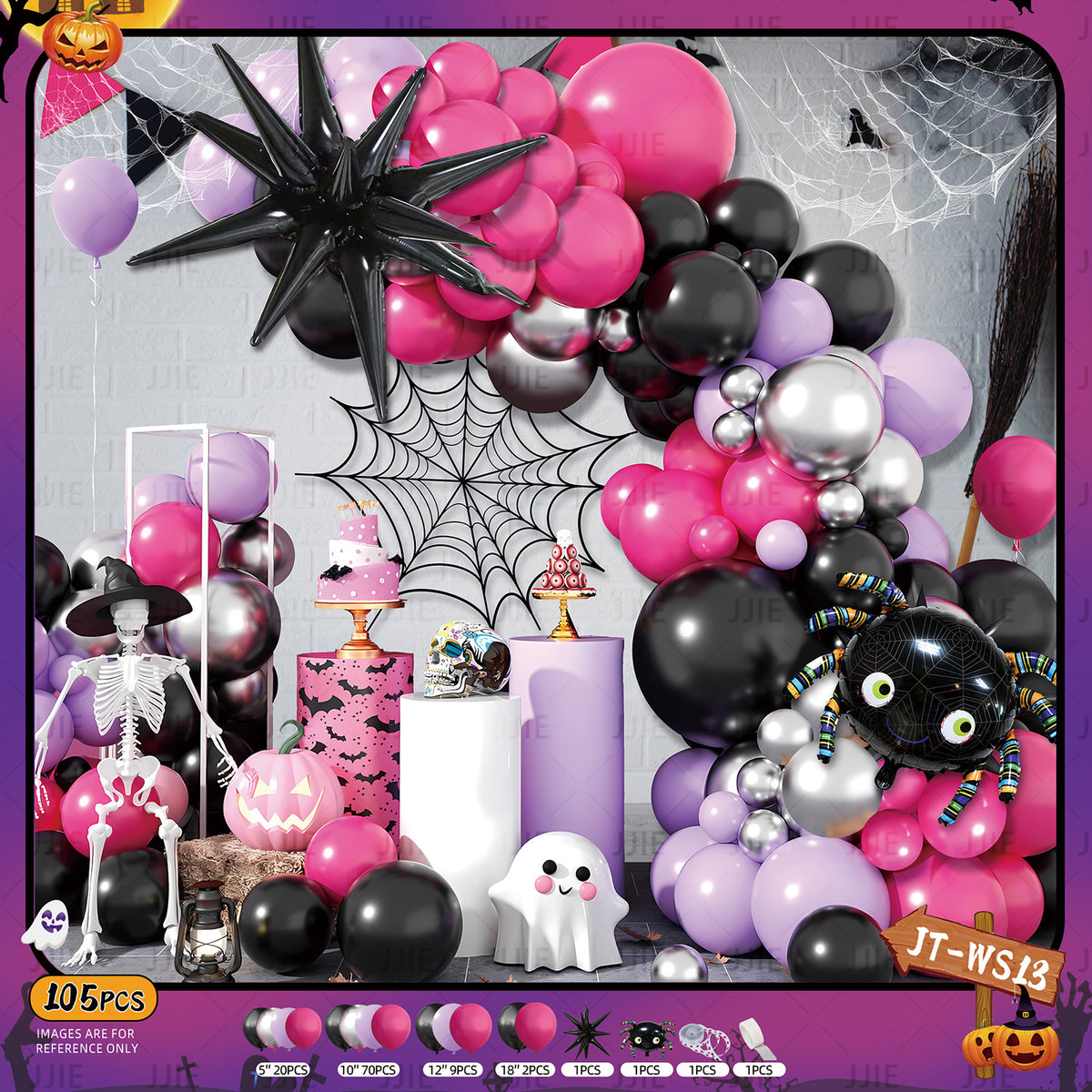 🎃 Halloween Balloon Arch Decoration Kit