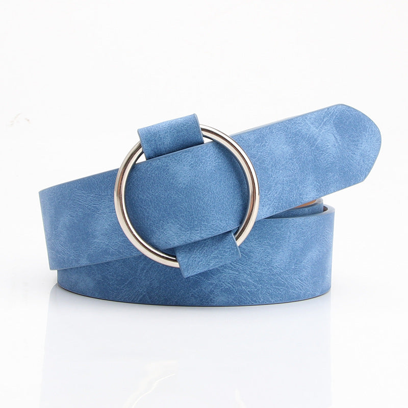 Women's Belt Round Buckle Needle