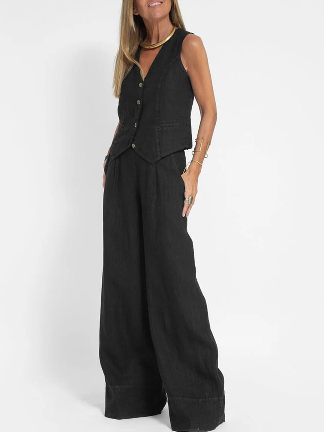 🌿Women's Cotton Linen Vest & Trousers Two-Piece Set 🎀