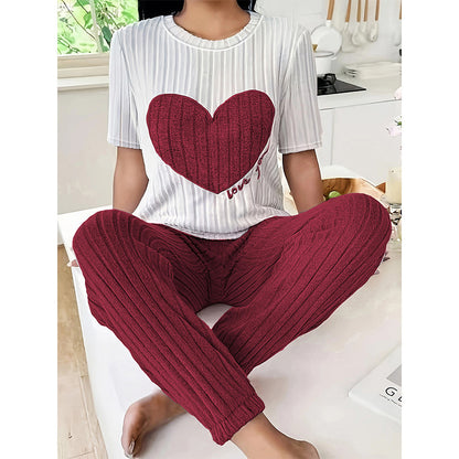 Women’s Summer / Autumn “Sweet Heart” Pajama Set