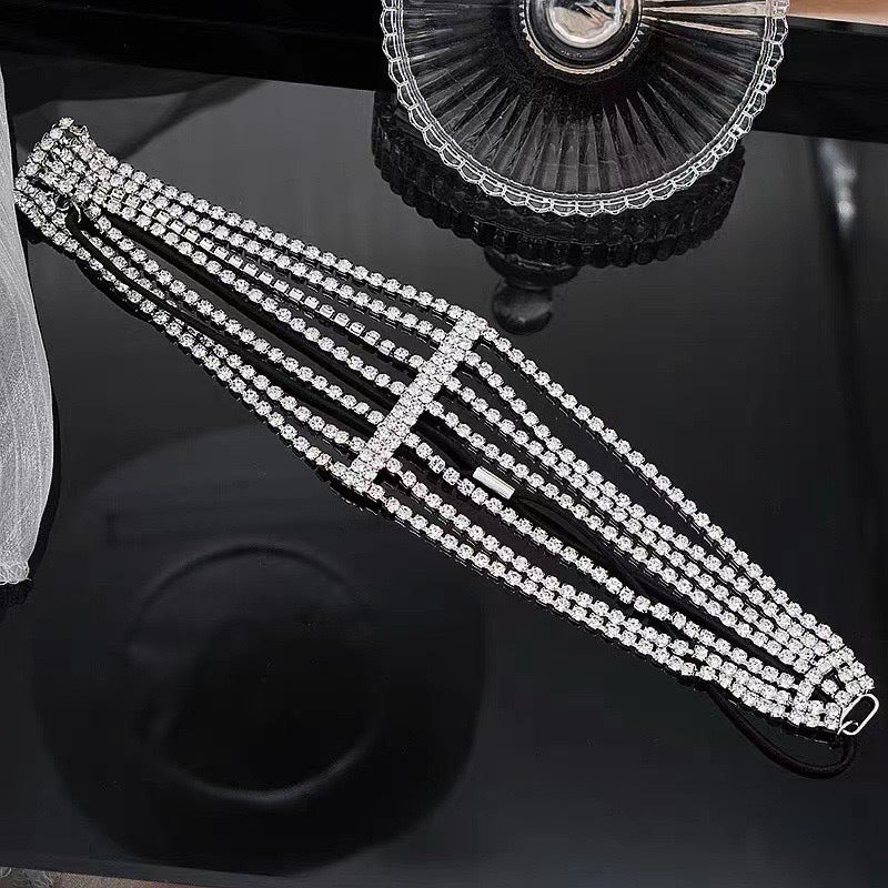 Multi-layer full diamond elastic headband