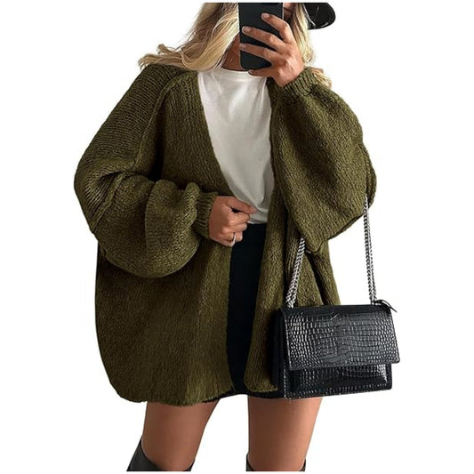 🧶 Autumn / Winter Women’s Knitted Cardigan – Casual Loose Sweater Jacket