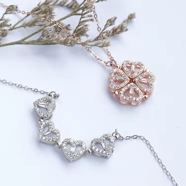 🍀Lucky Clover Love Necklace – Fashion Pendant Valentine’s Gift