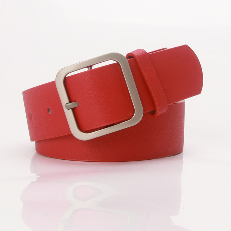 Fashion belt with square buckle