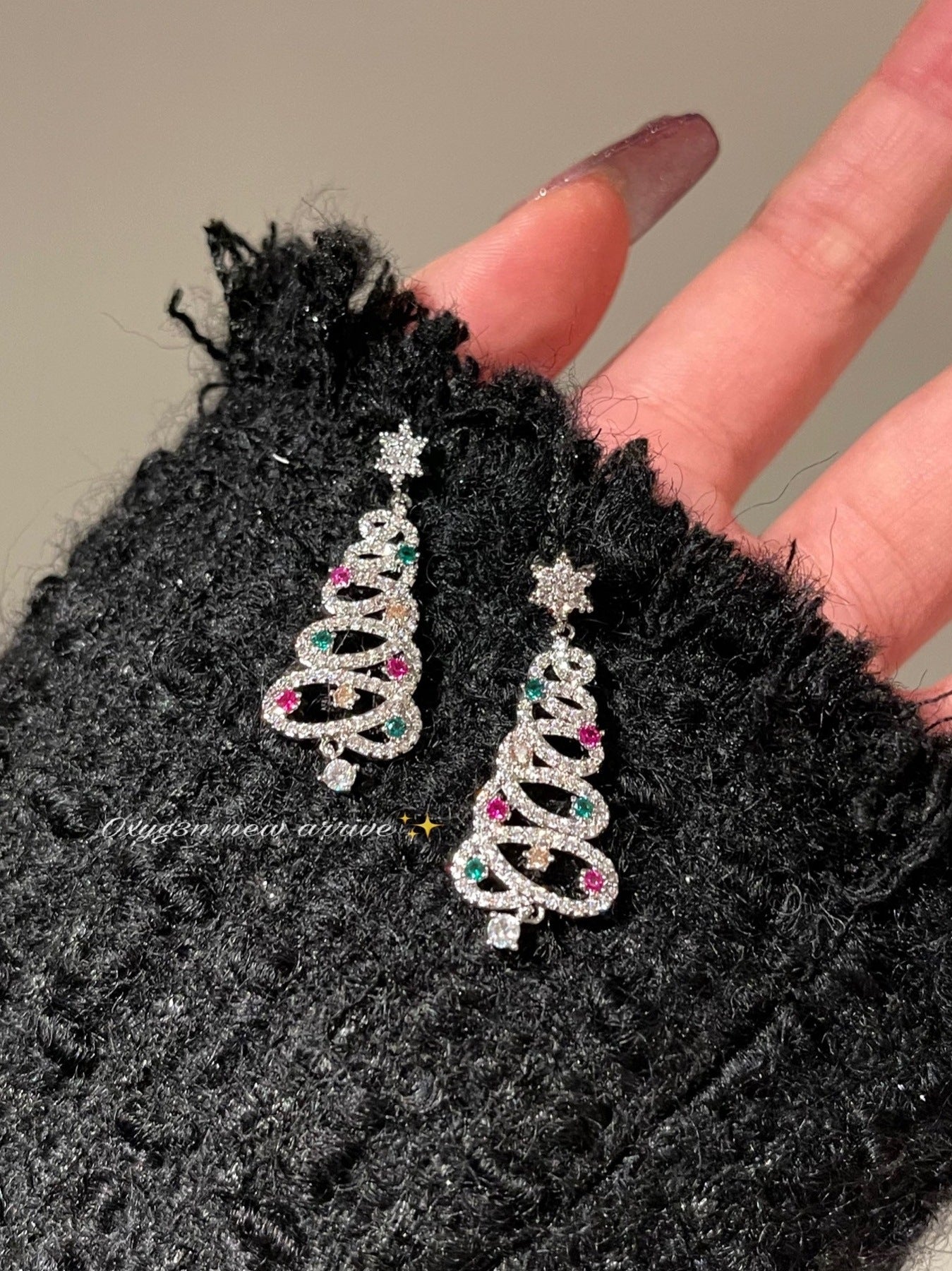 Christmas Tree Tassel Star Earrings