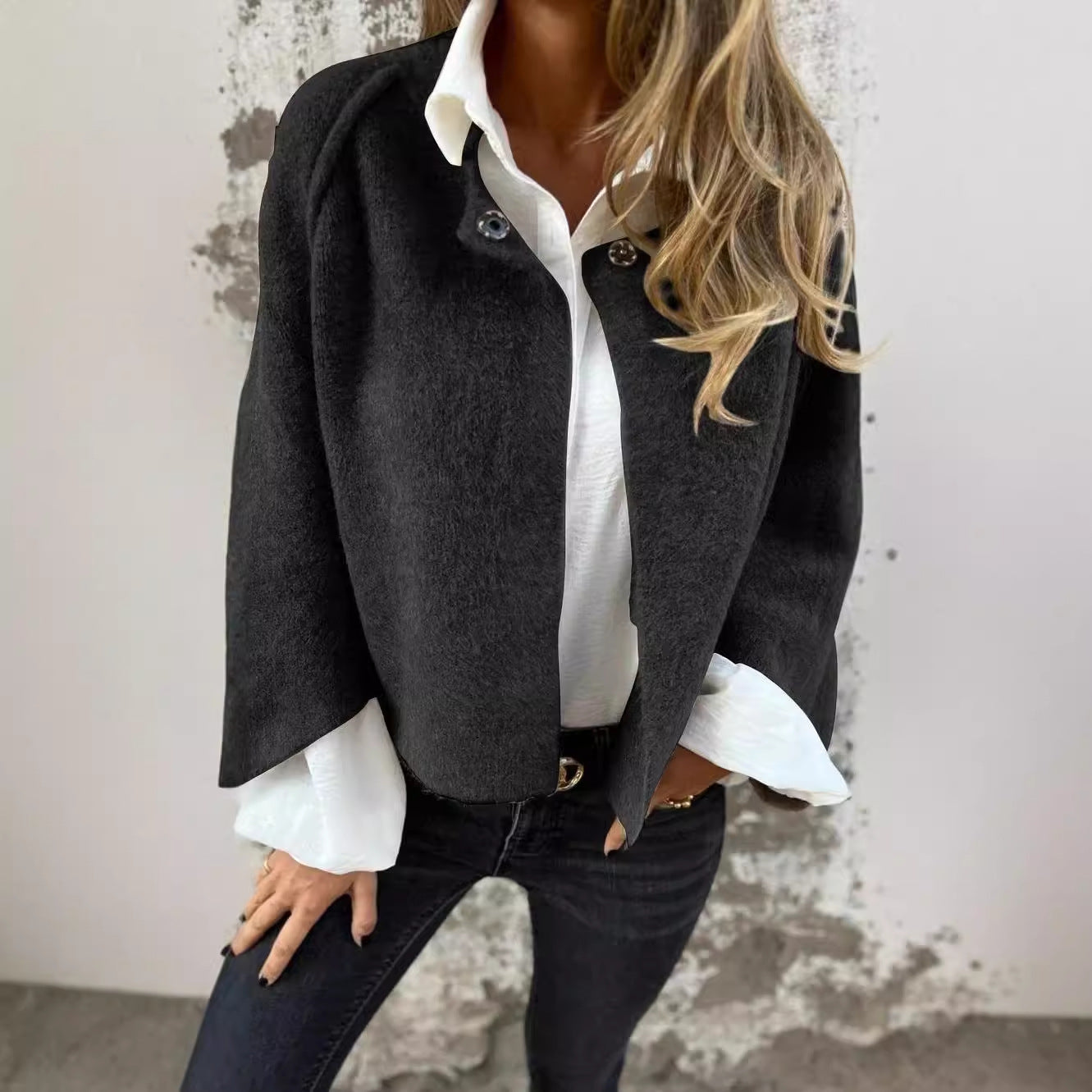👘 Women’s Loose Cashmere Bat Sleeve Jacket
