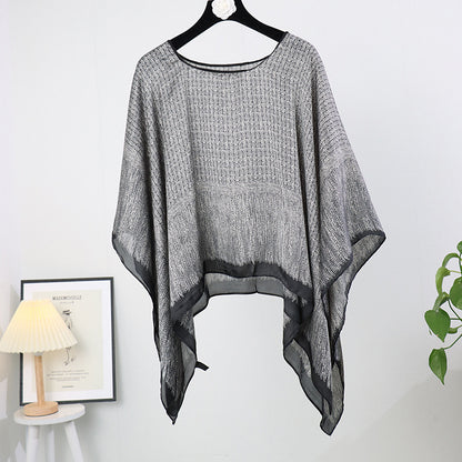 Silk pullover sunscreen silk scarf shawl women's sunscreen clothing in summer with large size loose changeable