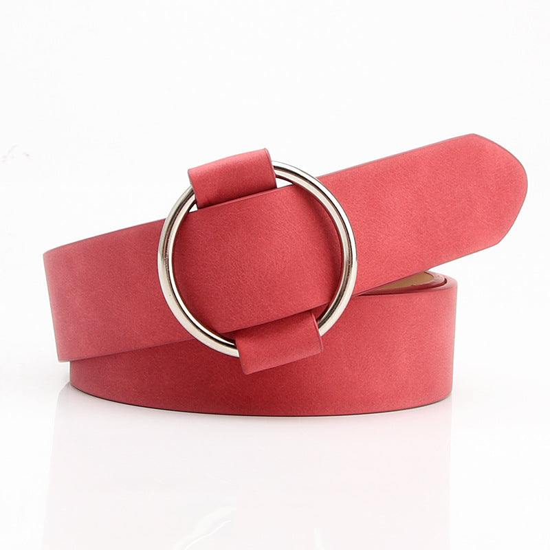 Women's Belt Round Buckle Needle
