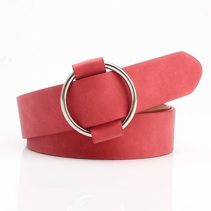 Women's Belt Round Buckle Needle