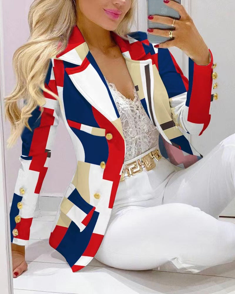 🌸 Lässiger Hosenanzug für Damen – Langarm-Blazer & Hose