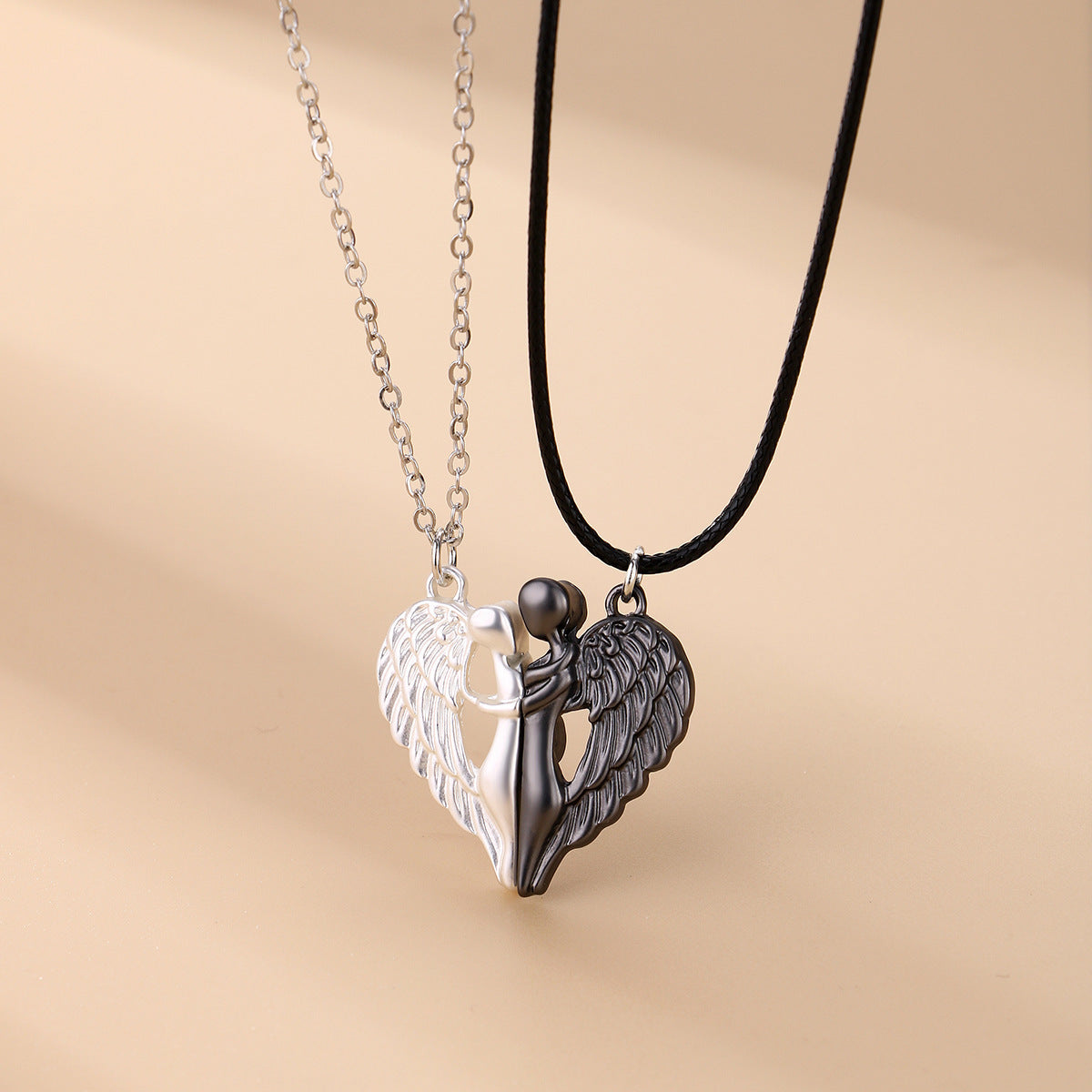 💞 Magnet Angel & Devil Wings Love Pendant Necklace