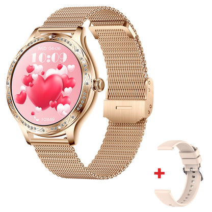 Montre connectée AK60 pour femme – Écran HD 1,27", résolution 360°, appels Bluetooth, design élégant et fonctionnel