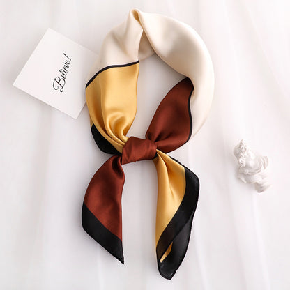 Striped Silk-Look Square Scarf