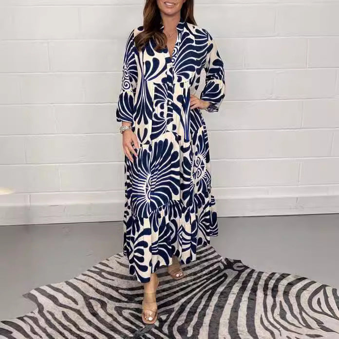 Autumn / Winter Printed Loose Casual Dress