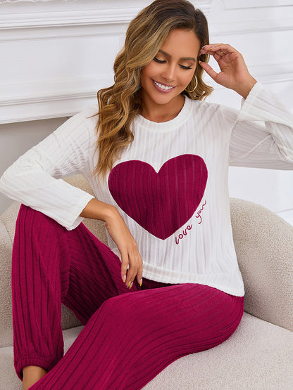 Women’s Summer / Autumn “Sweet Heart” Pajama Set