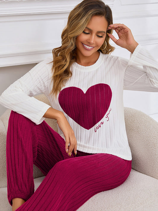 Women’s Summer / Autumn “Sweet Heart” Pajama Set