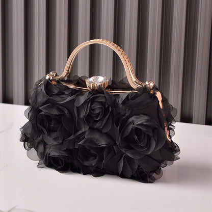 Luxuriöse Abendtasche mit Blumenmuster – Braut- und Party-Stil