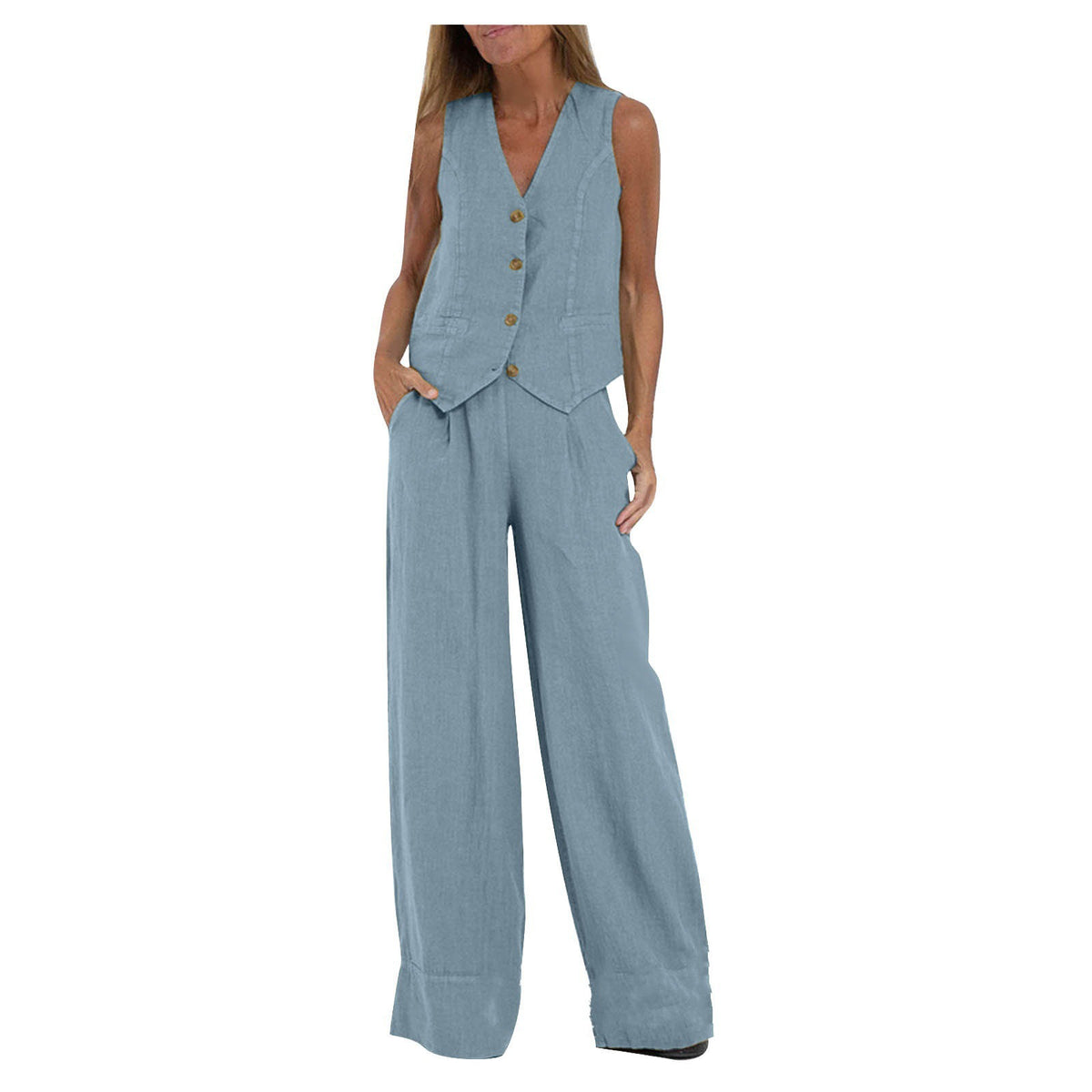 🌿Women's Cotton Linen Vest & Trousers Two-Piece Set 🎀