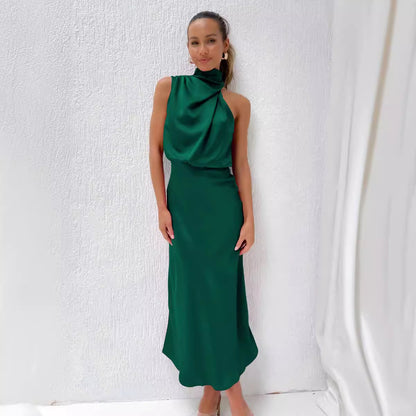 🌸Elegant Satin Sleeveless Dress