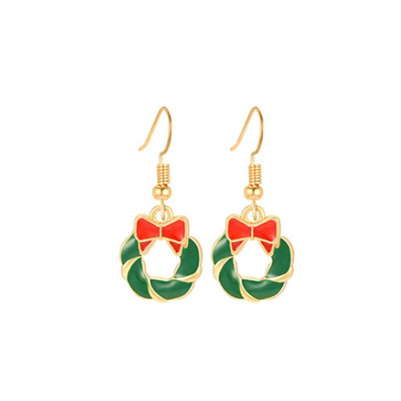 Christmas-themed alloy earrings