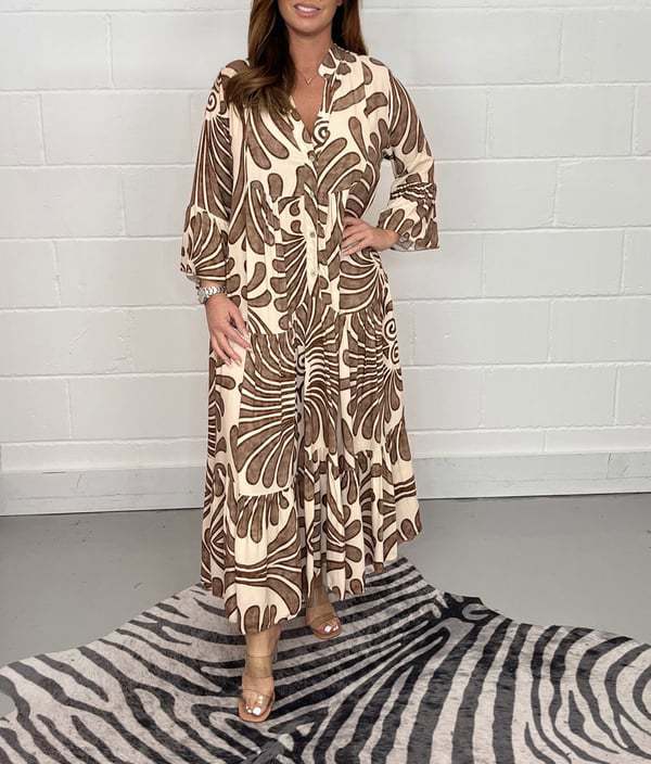 Autumn / Winter Printed Loose Casual Dress