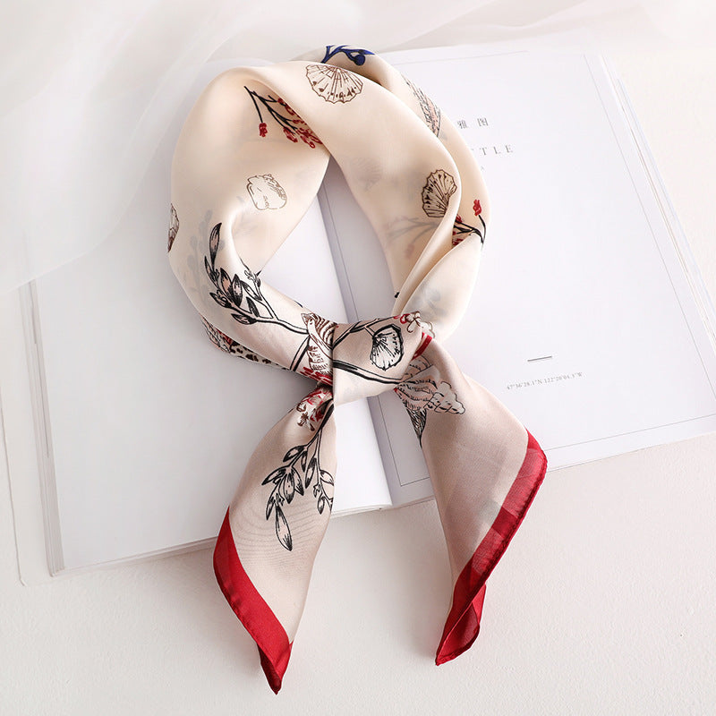 Striped Silk-Look Square Scarf