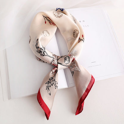 Striped Silk-Look Square Scarf