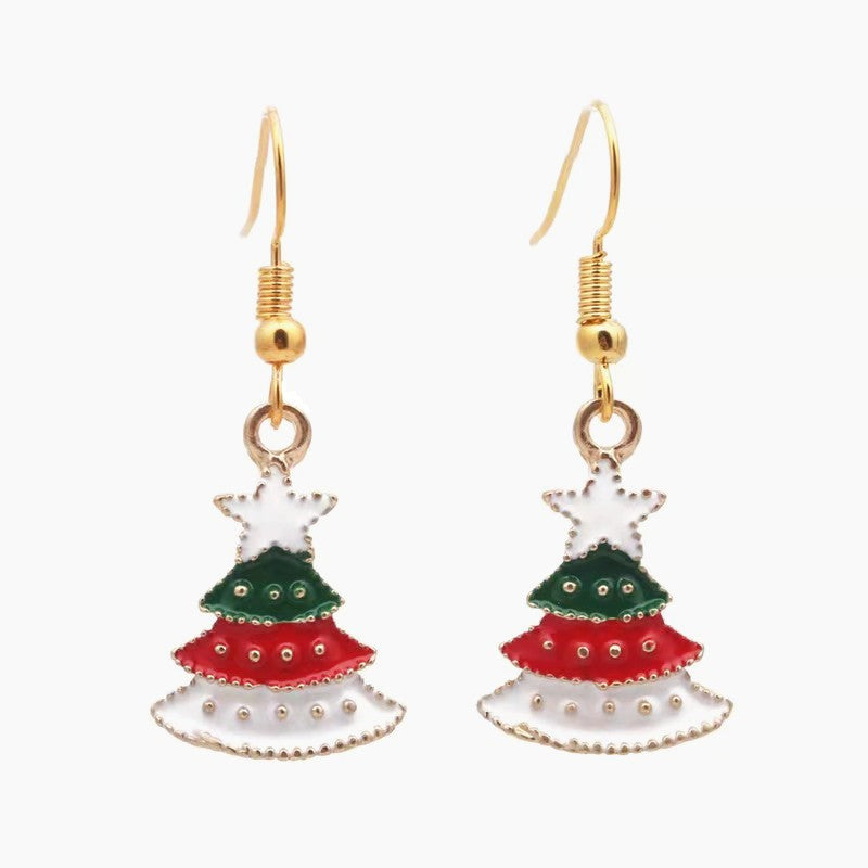 Christmas-themed alloy earrings
