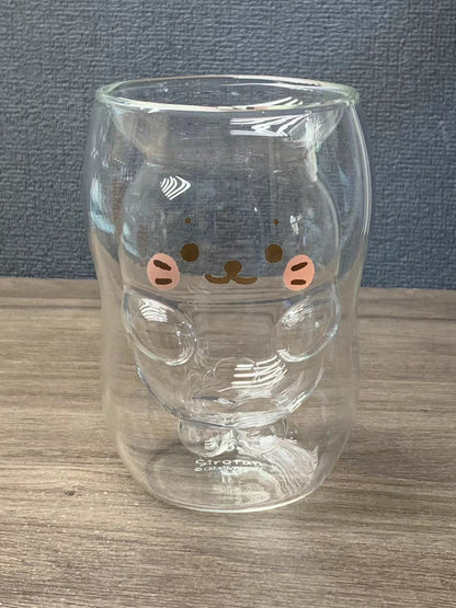 🥤Cartoon Double‑Layer Glass Cup 🌞