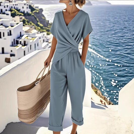 🌿Ensemble court à manches courtes uni et tendance🎀